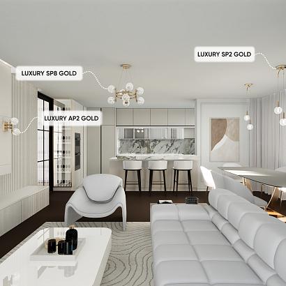 подвесной светильник crystal lux luxury sp8 gold crystal lux 2270/308, доставка по Казахстану 