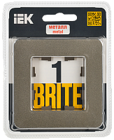 BRITE Рамка 1-мест. РУ-1-1-Бр металл латунь RE IEK 