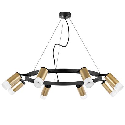 lr0184081 подвесной светильник rullo 8х50w gu10 черный/золото (571018+214440-8+202431-8), доставка по Казахстану 