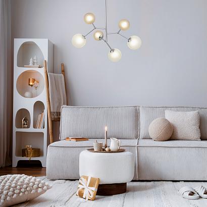 sle1107-103-04 светильник подвесной хром/белый, серый g9 4*5w 4000k, доставка по Казахстану 