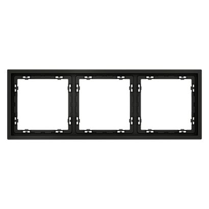 Рамка пластиковая VOLTUM S70 на 3 поста, (черный матовый) VLS100308 