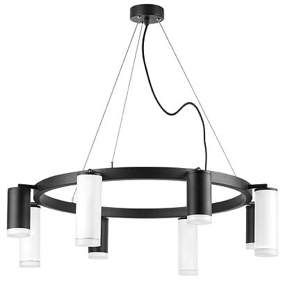 lr0183748640 подвесной светильник rullo 8х50w gu10 черный/белый (571018+214437-4+214486-4+202430-8), доставка по Казахстану 