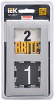 BRITE Рамка 2-мест. РУ-2-1-БрА металл алюм. IEK 