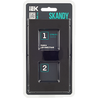 Дополнительная картинка SKANDY Рамка 2-мест. SK-F22Bl стекло черн. IEK