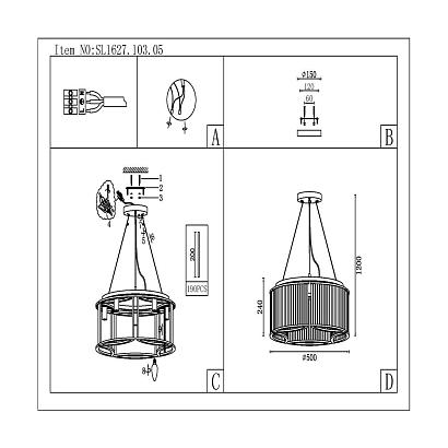 люстры подвесная люстра st luce velletri sl1627.103.05, доставка по Казахстану 