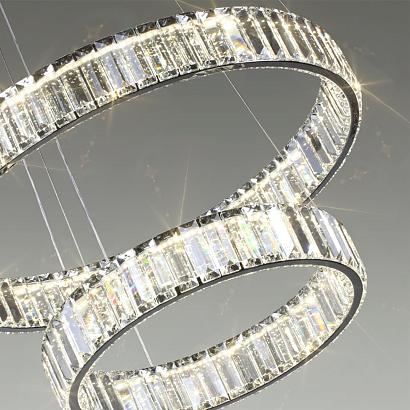 4930/60l l-vision odl24 000  хром/прозрачный металл/хрусталь люстра led 60w 4000k 7140лм vekia, доставка по Казахстану 