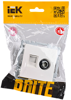 BRITE Роз. двойная TV+RJ45 кат.5E РТВ/РК12-БрЖ жемч. IEK 