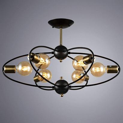 потолочная люстра arte lamp glasgow a1963pl-6bk, доставка по Казахстану 