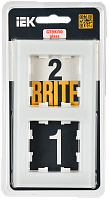 BRITE Рамка 2-мест. РУ-2-2-Бр стекло бел. матовый IEK 