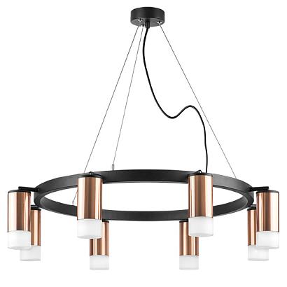 lr0183081 подвесной светильник rullo 8х50w gu10 черный/медь (571018+214430-8+202431-8), доставка по Казахстану 