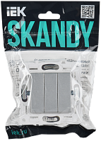 Дополнительная картинка SKANDY Выключ. 3-кл. 10А SK-V11S сереб. IEK