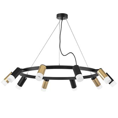 люстры lr0204053751 подвесной светильник rullo 10х50w gu10 черный/золото (571020+214440-5+214437-5+202431-10), доставка по Казахстану 
