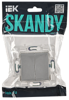 Дополнительная картинка SKANDY Выключ. 2-кл. 10А SK-V04S сереб. IEK