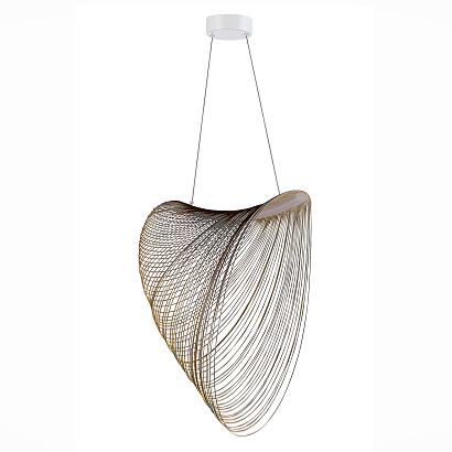 sl6900.503.32 светильник подвесной st-luce белый/древесный led 1*32w 4000k, доставка по Казахстану 