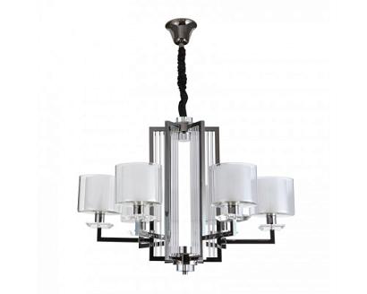 люстры newport 4400 4406+1/c black glossy , люстра, black glossy clear crystal clear glass d75*h53 cm e14 6*60w + led 2*5w, доставка по Казахстану 