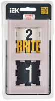 BRITE Рамка 2-мест. РУ-2-2-Бр стекло розовый матовый IEK 