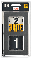 BRITE Рамка 2-мест. РУ-2-1-Бр металл титан RE IEK 