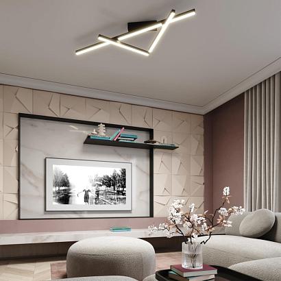 люстры 4367/50cl hightech odl23 145 черный/металл/акрил потолочный св-к ip20 led 70w 3500лм 3000k tao, доставка по Казахстану 