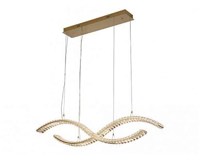 newport 8240 8242/110 gold , подвесной светильник, gold сlear crystal l110*16*h20.5/250 cm led strip 55w 3100k 6050lm, доставка по Казахстану 