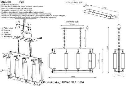 люстры люстра crystal lux люстра tomas sp8 l1000 brass crystal lux 3672/308, доставка по Казахстану 