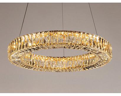 newport 8260 8262/s gold new , подвесной светильник, gold clear crystal d60*h7,6/250 cm led strip 48w 3000k 4800lm, доставка по Казахстану 