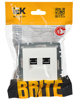 BRITE Роз. комп. 2-ая RJ45 кат.6 РК11-2-БрЖ жемч. IEK 