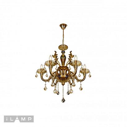 подвесная люстра ilamp asia 81069-6 бронзовая, доставка по Казахстану 
