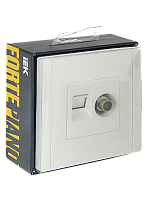 FORTE&PIANO Роз. двойная TV+RJ45 кат.6 FP237 бел. IEK 