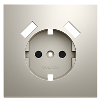 Накладка для розетки с заземлением и защитными шторками, с USB A+A, S70 (кашемир) 