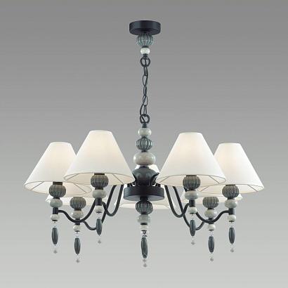люстры 4896/7 modern odl_ex23 25 черный матов./серый/молочный металл/керамика/ткань люстра e14 7*40w sochi, доставка по Казахстану 