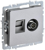 BRITE Роз. двойная TV+RJ45 кат.5E РТВ/РК12-БрА алюм. IEK 