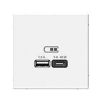 Розетка USB ArtGallery тип A+C 45Вт QC PD высокоскор. ЗУ механизм бел. SE GAL000129 