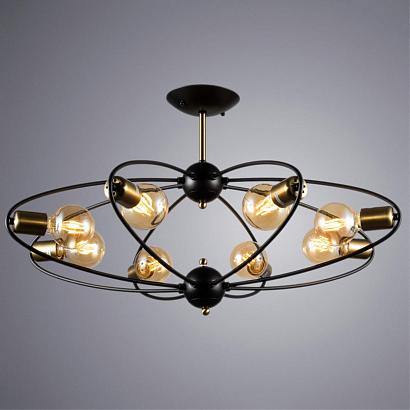 купить Потолочная люстра Arte Lamp Glasgow A1963PL-8BK в Алматы, svet.kz, доставка по Казахстану 
