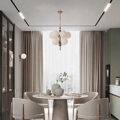 5405/6 modern odl_ex23 35 золотой/серый/зеленый/белый матовый металл/керамика/ткань люстра e14 6*40w palle, доставка по Казахстану 