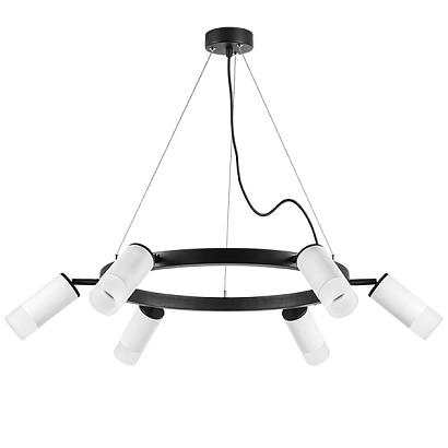 люстры lr0163661 подвесной светильник rullo 6х50w gu10 черный/белый (571016+214436-6+202431-6), доставка по Казахстану 