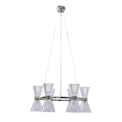 люстры newport 3610 3616/s nickel , подвесной светильник, nickel shade clear glass d65*h26.5 cm e14 12*60w, доставка по Казахстану 