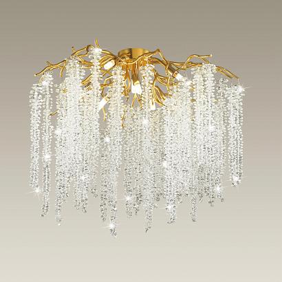 5005/8c hall odl23 487 золотой/прозрачный металл/хрусталь люстра потолочная g9 8*40w banche, доставка по Казахстану 