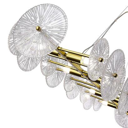 люстры sl1657.213.08 люстра подвесная st-luce золотистый/прозрачный e14 8*40w, доставка по Казахстану 