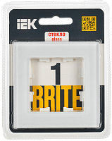 BRITE Рамка 1-мест. РУ-1-2-Бр стекло бел. матовый IEK 