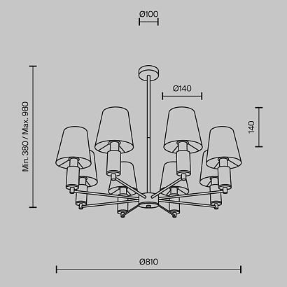 купить Подвесной светильник Maytoni MOD483PL-08BS Lira в Алматы, svet.kz, доставка по Казахстану 