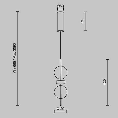 Подвесные Подвесной светильник Maytoni MOD478PL-L8B3K Double Moon, доставка по Казахстану 