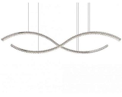 newport 8240 8242/160 chrome , подвесной светильник, chrome сlear crystal l160*16*h20.5/250 cm led strip 80w 3100k  8800 lm, доставка по Казахстану 