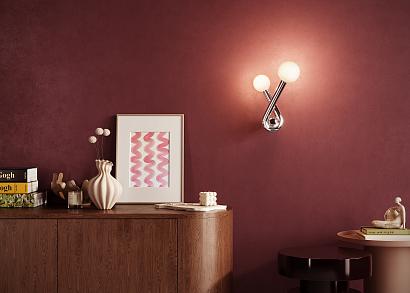 С 2 плафонами на стену Настенный светильник (бра) Maytoni MOD476WL-02PT Vortex, доставка по Казахстану 