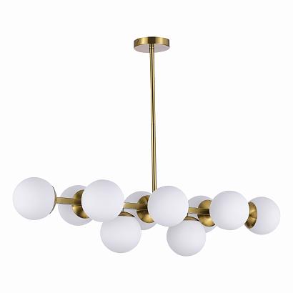 купить SLE1191-202-10 Люстра потолочная Золотистый/Белый E27 10*60W FRATTA в Алматы, svet.kz, доставка по Казахстану 