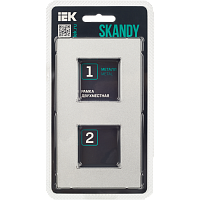 Дополнительная картинка SKANDY Рамка 2-мест. SK-F32S металл сереб. IEK