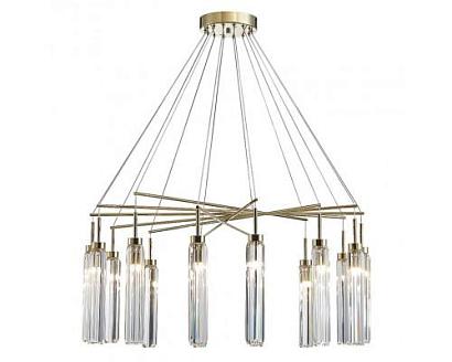 newport 4520 4524+10/s gold , подвесной светильник , gold clear crystal d95*h51 cm g9 14*60w, доставка по Казахстану 