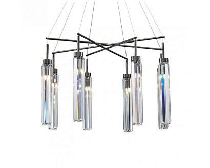 newport 4520 4524+4/s black glossy , подвесной светильник, black glossy clear crystal d68.5*h51 cm g, доставка по Казахстану 