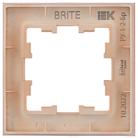 BRITE Рамка 1-мест. РУ-1-2-БрП стекло персиковый матовый IEK 
