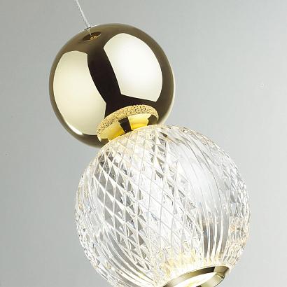 5008/7l l-vision odl23 419 золотой/прозрачный/металл/акрил подвес led 7w 4000k 350лм crystal, доставка по Казахстану 