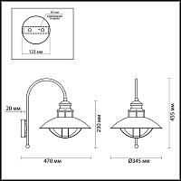 Дополнительная картинка Уличный настенный светильник Odeon Light Nature Dante 4164/1WA